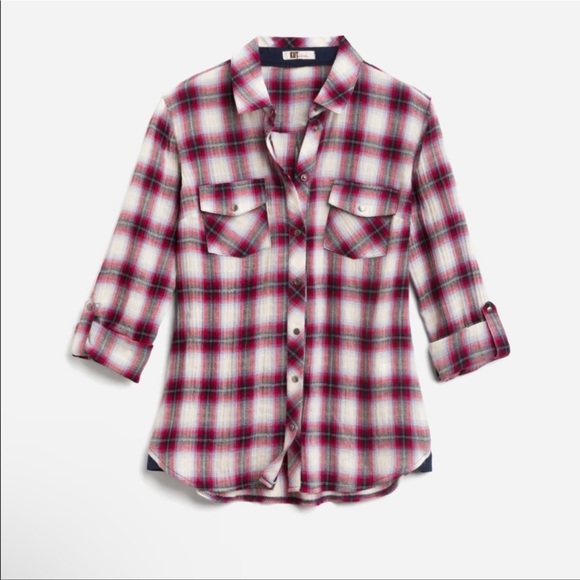 Kut from the Kloth Tops - Kut From The Cloth Boylen Relaxed Button Down Plaid Top Size XL